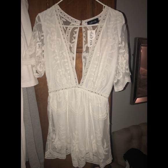 White Lace Romper - Picture 1 of 2